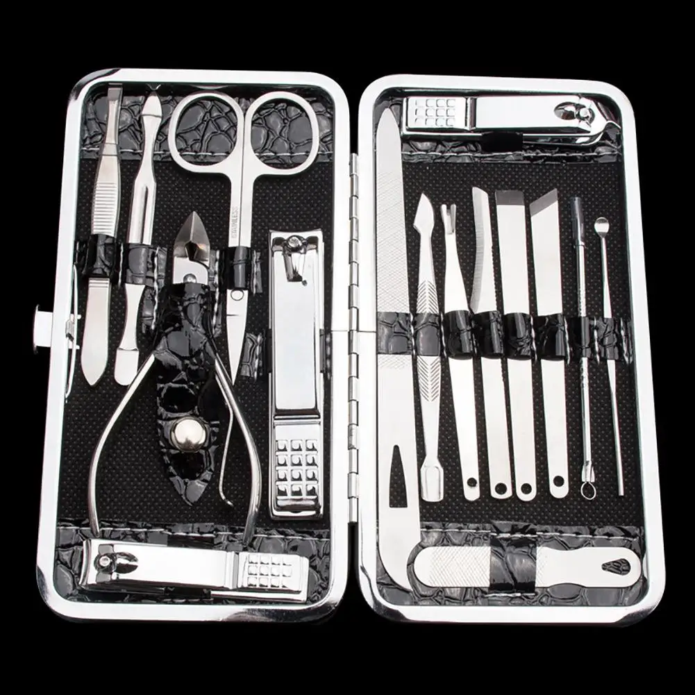 Amazon.com : Utopia Care 15 Pieces Manicure Set - Stainless Steel Manicure Nail  Clippers Pedicure Kit - Professional Grooming Kits, Nail Care Tools with  Luxurious Travel Case (Black) : Beauty & Personal Care